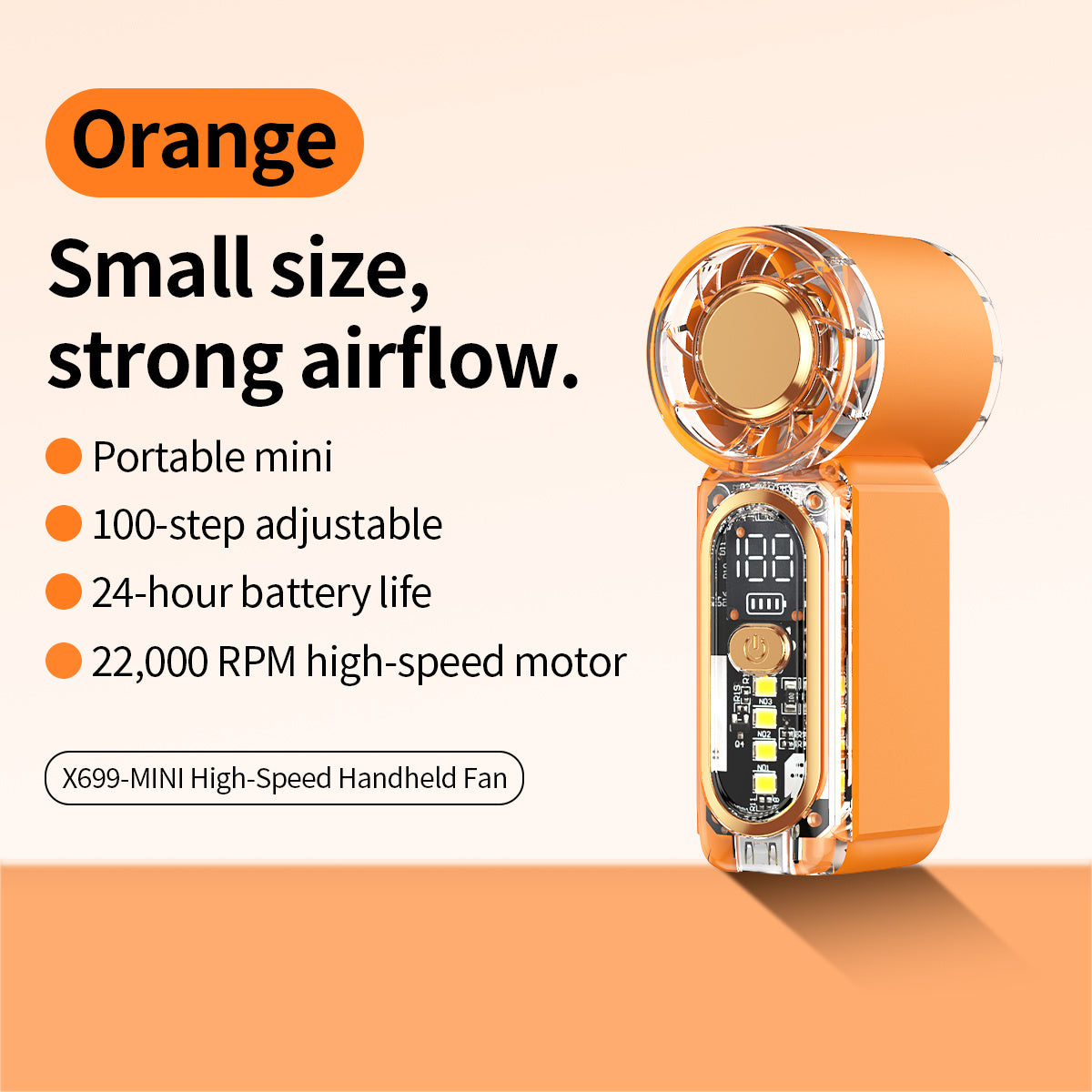 Mini Turbo Air Blower, Lightweight Design, 22000RPM High Speed Wind, 0-100 Stepless Speed Adjustment, 24H Long Battery Life, Low Noise Portable Fan, Multiple Colors Available, Must-Have for Outdoor Camping & Travel