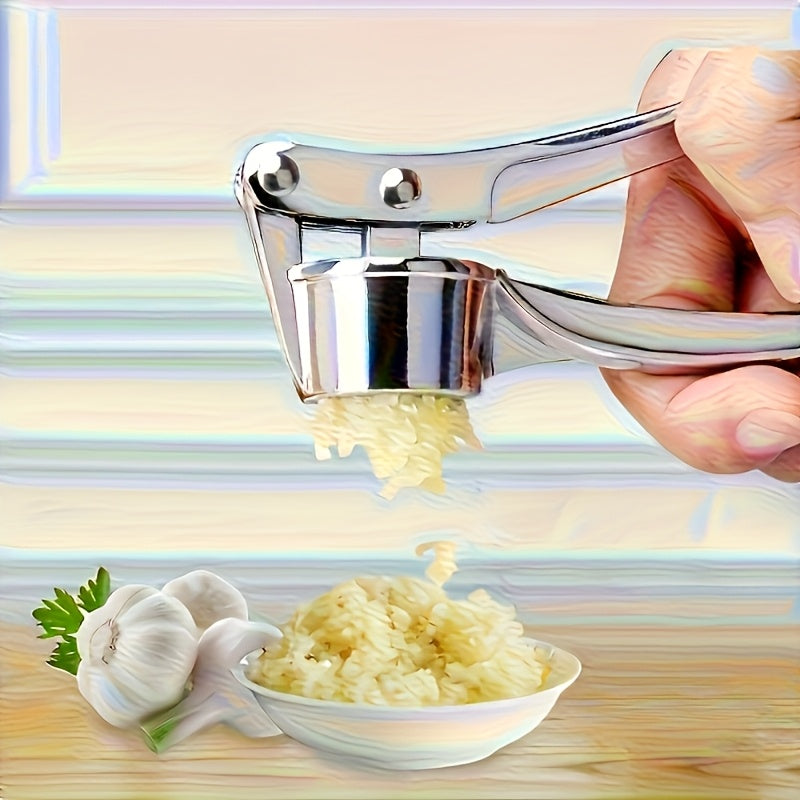 One Premium Stainless Steel Garlic Press - Easy Garlic Mincer & Ginger Crusher, Easy-to-Clean Kitchen Tool, Durable Garlic Chopper for Everyday Cooking