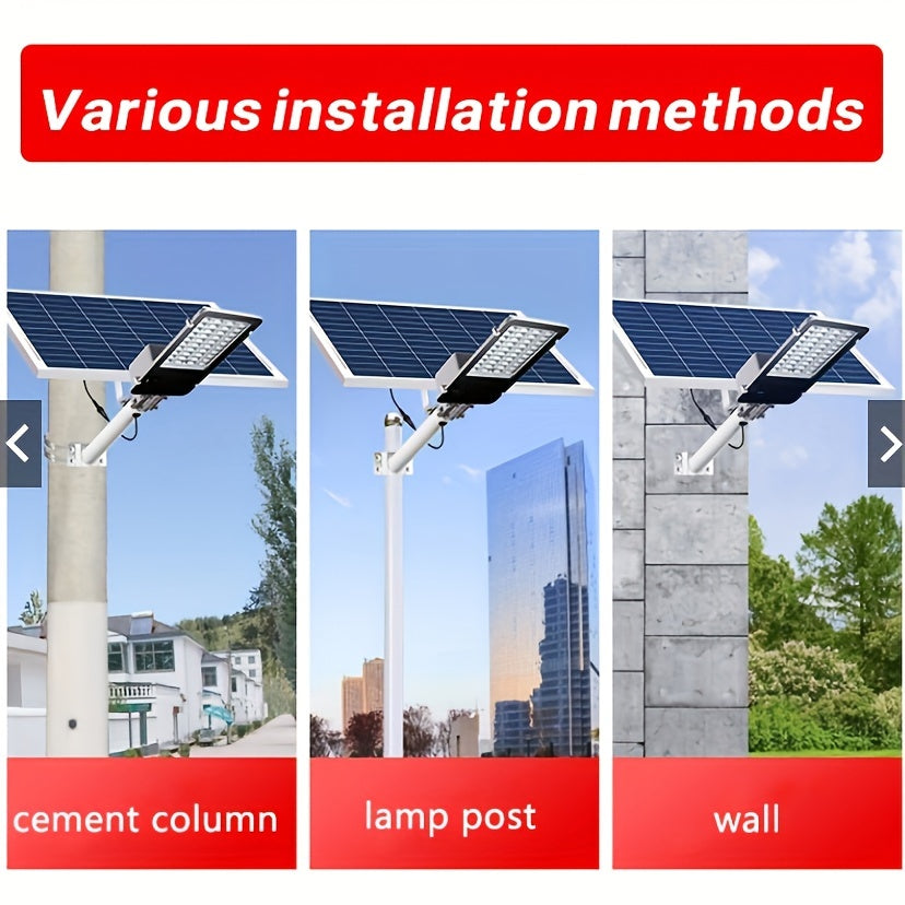 Solar Outdoor Light, Porch and Courtyard Light, Solar Street Light, Waterproof 357 High-Brightness LED Beads, High Power Illumination, Wall-Mounted Exterior Wall Light, Pole-Mounted Photovoltaic Lighting, Automatic On/Off at Dark