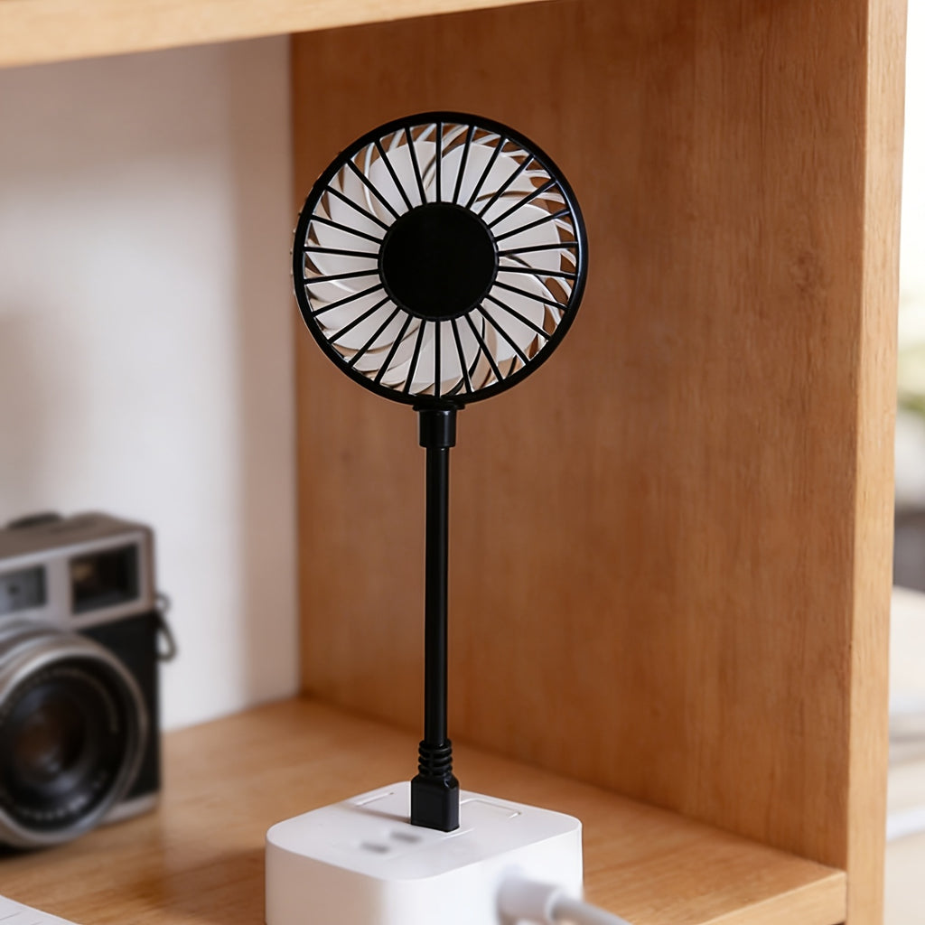 Nordic Style Black Hose Desktop Fan, 3-Speed Quiet Mini Fan, Portable Cooling Fan for Office Dorm Desk Home Use