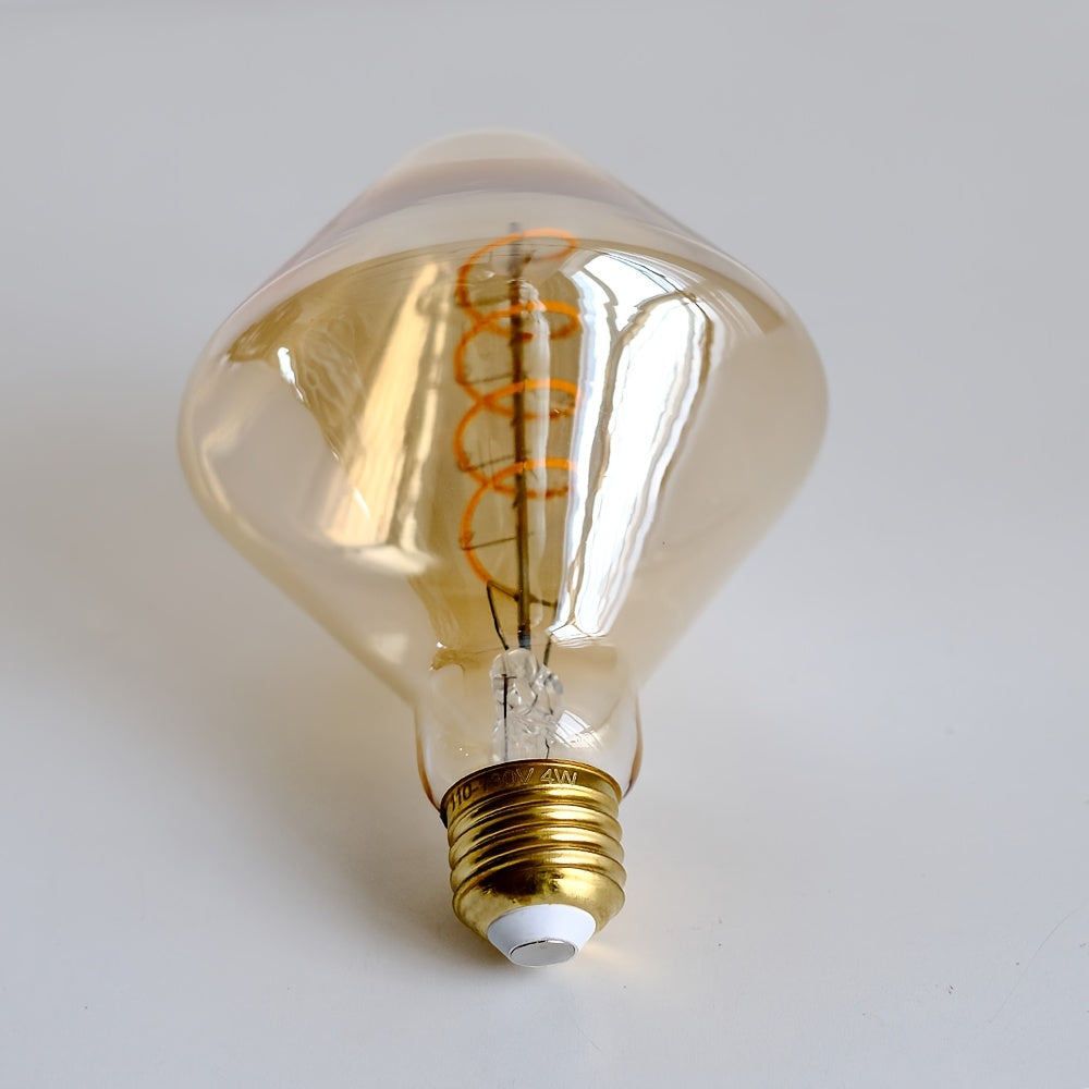 1-pack, LED Edison bulb 120V E26 base 4 watt dimmable LED filament vintage decorative bulb, 2300K warm yellow light, amber glass cover