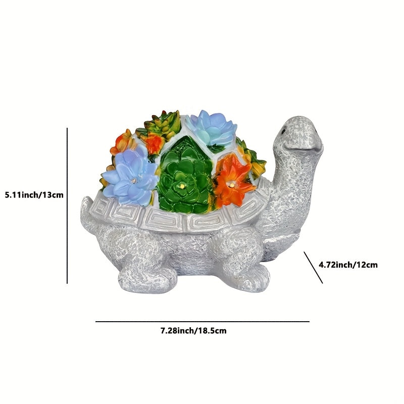 Solar Light, Succulent Flower Turtle Statue Light, Resin Craft, Perfect for Courtyard, Garden, Lawn, Steps, Mother‘s Day, Halloween, Christmas Gift