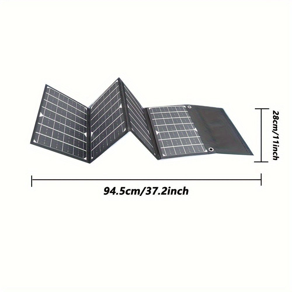 30W Portable Foldable Solar Charger Panel, Lightweight, USB Connector with Carabiners, Solar Powered Travel Charger for Mobile Phones - Outdoor Emergency Power Supply