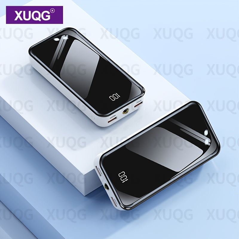 20000mAh Power Bank with LED Power Display, Built-in LED Light, Dual Input/Output, Compact and Portable Mobile Charger