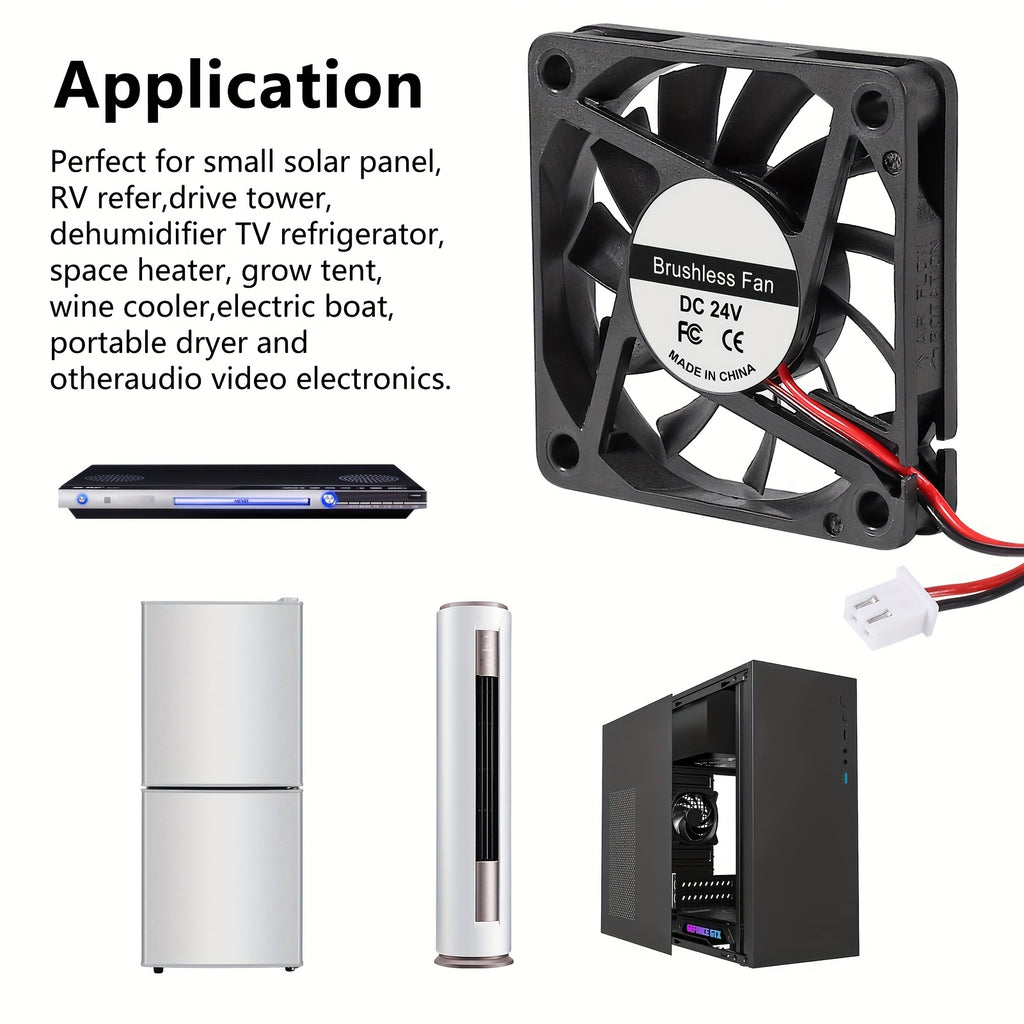 En: 4 Pack AOKIN 6010 60mm DC Cooling Fan, 12V/24V Dual Voltage, 60x60x10mm 2-Pin Hardwired, for 3D Printer, Electronics, PC CPU Cooler