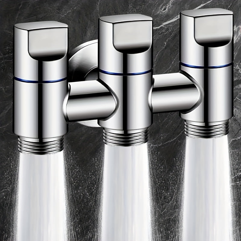 3-Way Stainless Steel Water Divider - Wall Mount 3-Control Valve, Independent Handles, Corrosion-Resistant, Space-Saving - For Kitchen, Bathroom, Balcony - Compatible with Faucet, Heater, Small Sink