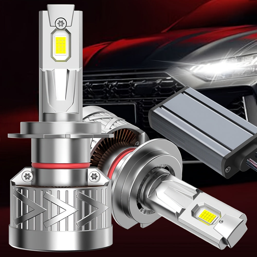 2-Pack Car LED Headlights, 380W High Power, 60,000 Lumens, CAN Bus Interface, Compatible with H1/H11/H9/H8/H4/9003/HB2/H7/H18/9005/9006, 12V/24V Voltage, 6500K Color Temperature, Suitable for All Vehicle Models