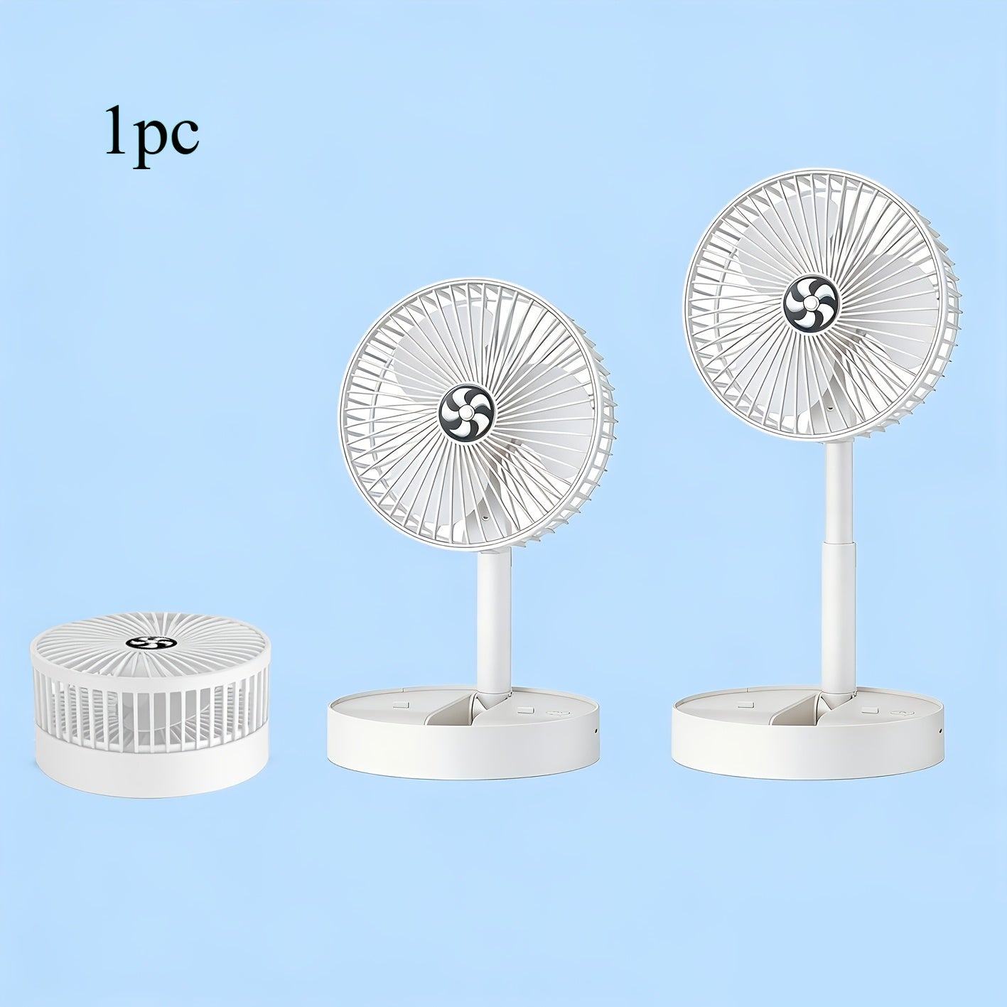 3-Speed Adjustable Foldable Silent USB Charging Wireless Desktop Fan, Portable Air Circulation Fan with 1200mAh Large Capacity Long Lasting Battery, Perfect for Kitchen Camping Dormitory Office