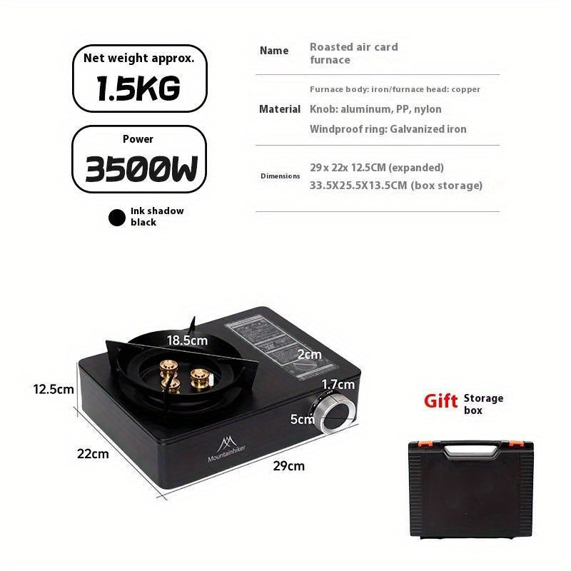 Mountainhiker 3500W High-Power Outdoor Portable Strong-Flame Cassette Stove, Tea Kettle Camping Stove Head, Commercial & Home Use