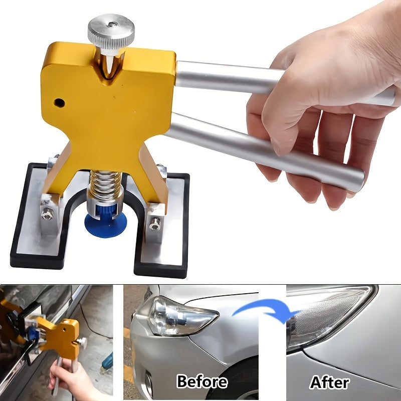 Car Dent Repair Tool – Paintless Dent Removal Kit, Auto Puller Repair Tab, Body Damage Repair Tool Set with Glue Sticks & Tabs for Small Dents
