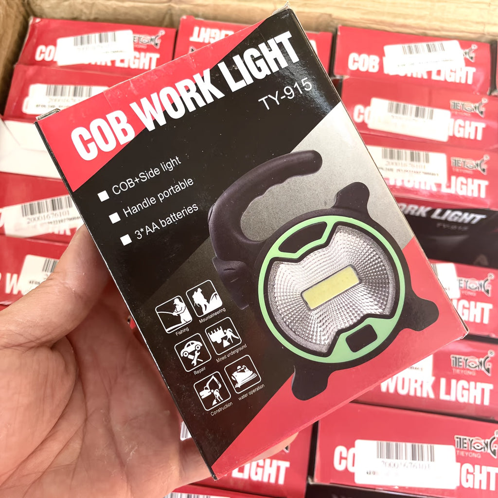 1 LED COB Flashlight Lantern, AA Battery Powered Floodlight + Side Flashlight, Mini Portable COB Light Work Light (Batteries Not Included)