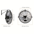 18 Inch Industrial Wall Fan, 3 Speed High Velocity, Metal Construction, Waterproof / Non-Waterproof Optional, Black, ETL Certified, Ideal for Warehouse, Greenhouse, Workshop, Courtyard & Industrial Ventilation | Multi-Mount Design | Metal Wall Fan