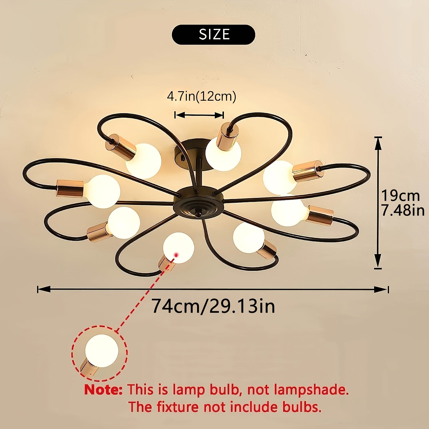 Modern Black Floral Ceiling Light, Perfect for Kitchen, Dining Room, Hallway, Bedroom, Café, Restaurant, and Any Space You Like (Bulb Not Included)