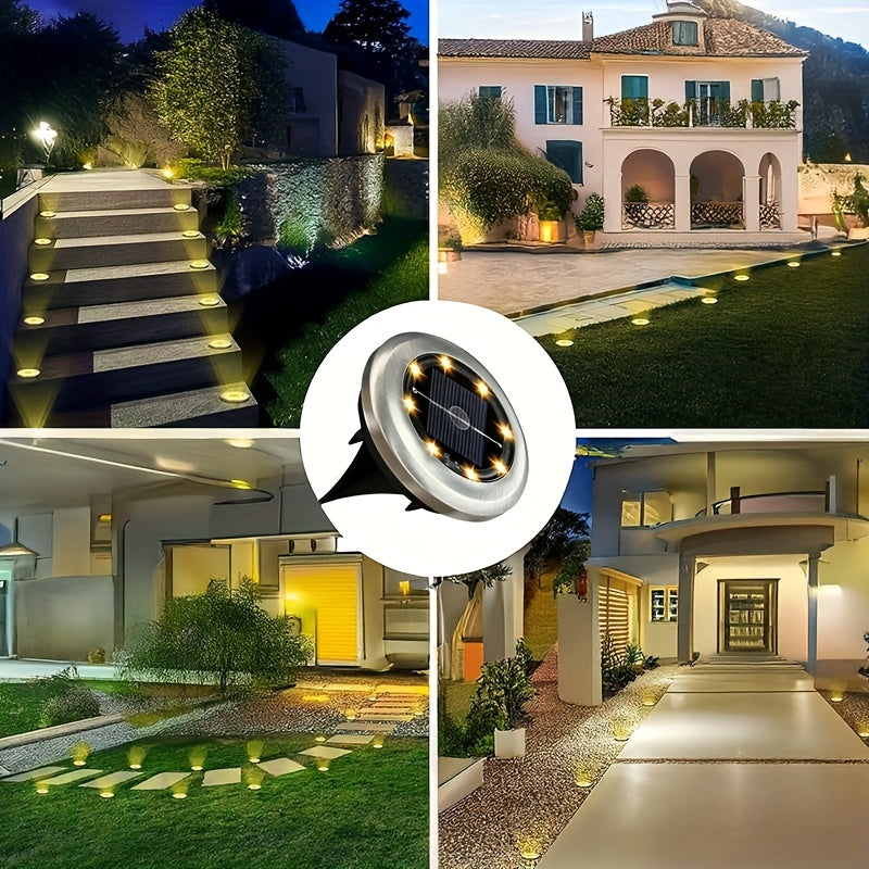 Solar Outdoor Ground Spotlight, Warm Light High-Brightness Landscape Lighting Lamp, Courtyard Patio Pathway Walkway Illumination, Garden Yard Lawn Ground Light, Home Outdoor Brightening Decorative Light