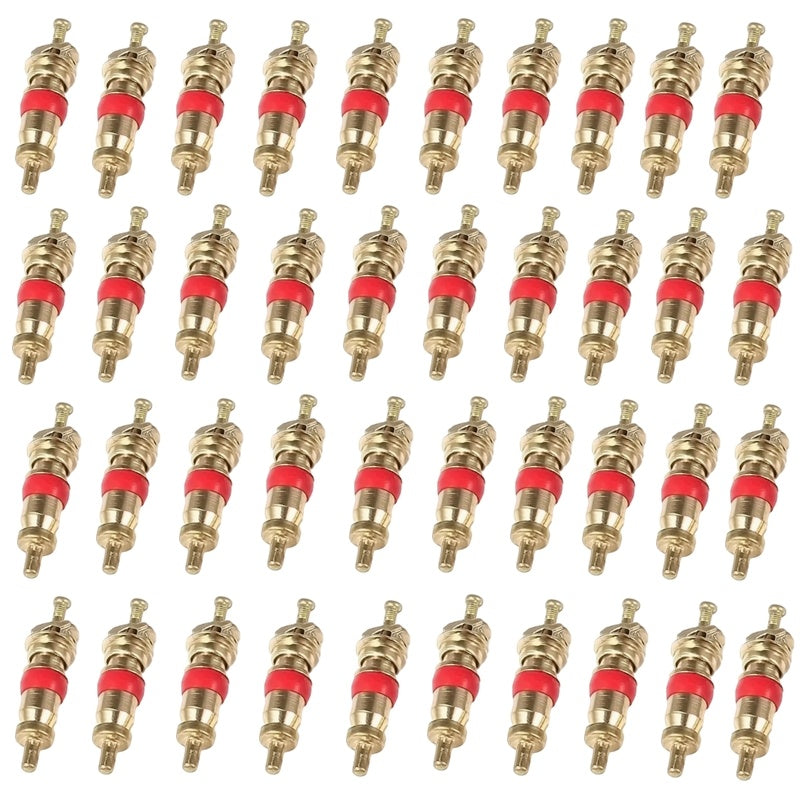 40pcs/20pcs/10pcs Premium Brass Valve Core, Compatible with Bicycle Tire Valve Stem, Replacement Part for American Standard Tubeless Tire Valve Core