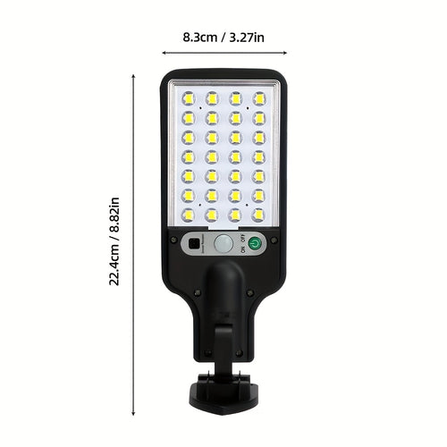 1 Outdoor Solar Street Light – Wide-Angle Solar Floodlight with PIR Motion Sensor, Supports Dusk-to-Dawn Automatic Lighting, 3 Selectable Working Modes. Perfect for Outdoor Gardens, Courtyards, Walls, Parking Lots, etc., with IP44 Waterproof Performance