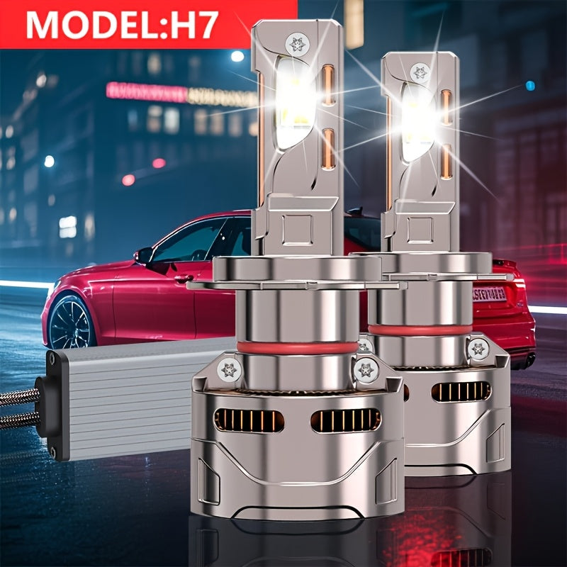 2-Pack H7 Car LED Headlights High Brightness LED Bulbs 57846 Lumens 1000% High Beam Brightness Increase H1 H4 H7 H11 HB3/9005 HB4/9006 HIR2/9012 Models Easy Installation No CANBUS Error - B83