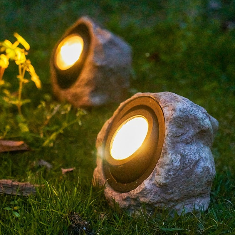 Solar Landscape Spotlight, Stone Lawn Light, Stone Design, Landscape Decorative Light, Courtyard Stone Light, Path Decorative Light, Stone Illumination Light, Outdoor Garden Light, Yard Ground Light, Holiday Outdoor Landscape Lighting