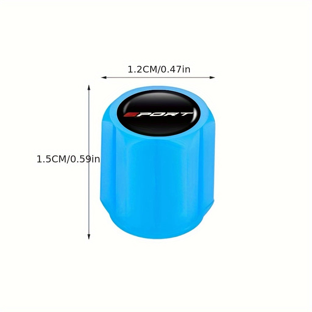 2025 New First Release 8-Pack Fluorescent Valve Caps with Sport Logo, Durable Material Structure, Snug Fit for Valve Core Protection - Suitable for Car, Motorcycle and Other Vehicle Valve Stems