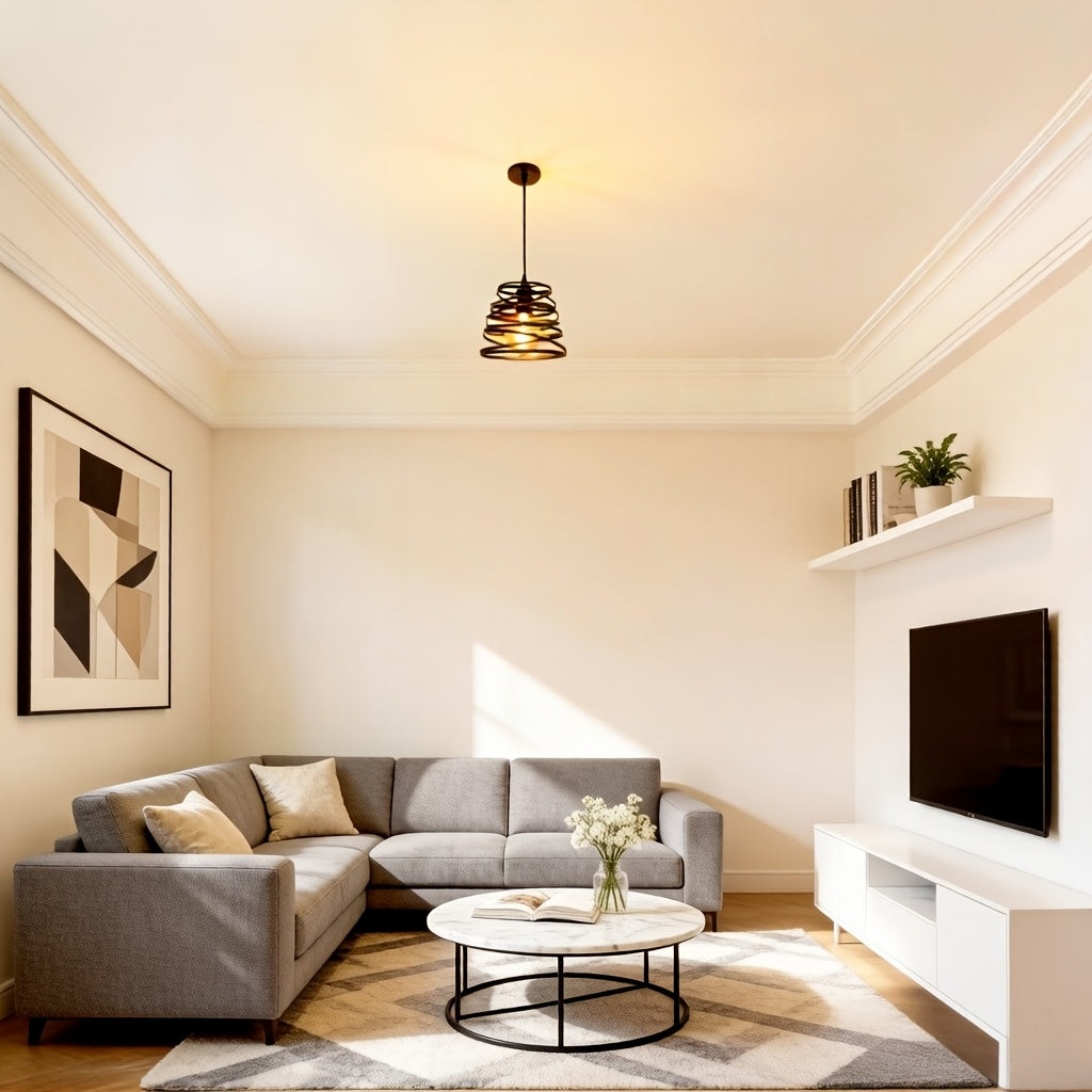 1PC simple pendant light, adjustable cord length, suitable for hall, bedroom, café, restaurant, bar (bulb not included)