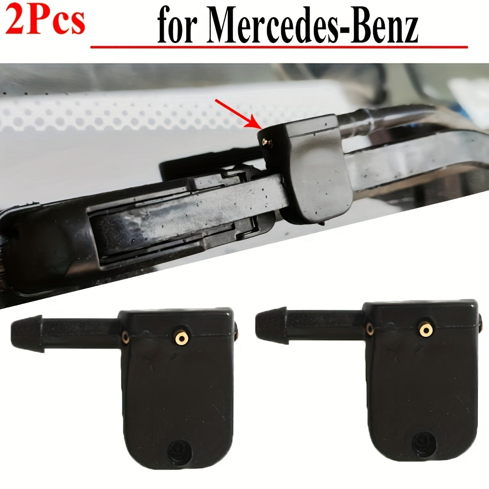 2-Pack Car Wiper Washer Jet Nozzles for Mercedes-Benz Vito W638, Sprinter & VW Crafter – Fits 12mm/8mm Arms, Durable ABS Plastic