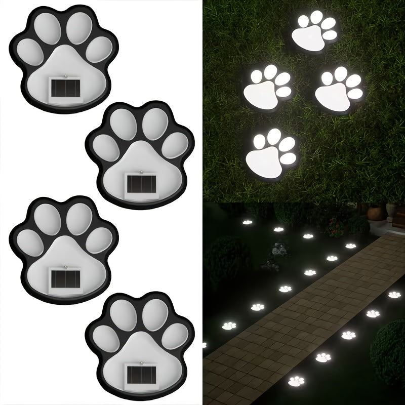 Outdoor Ground Light Designed for Pet Lovers: IPX4 Waterproof, 16-Piece Solar LED Dog Paw Print Light Set, Automatic On/Off Function, Perfect for Garden, Walkway, Indoor Decoration and Four Seasons Home Decoration Gift