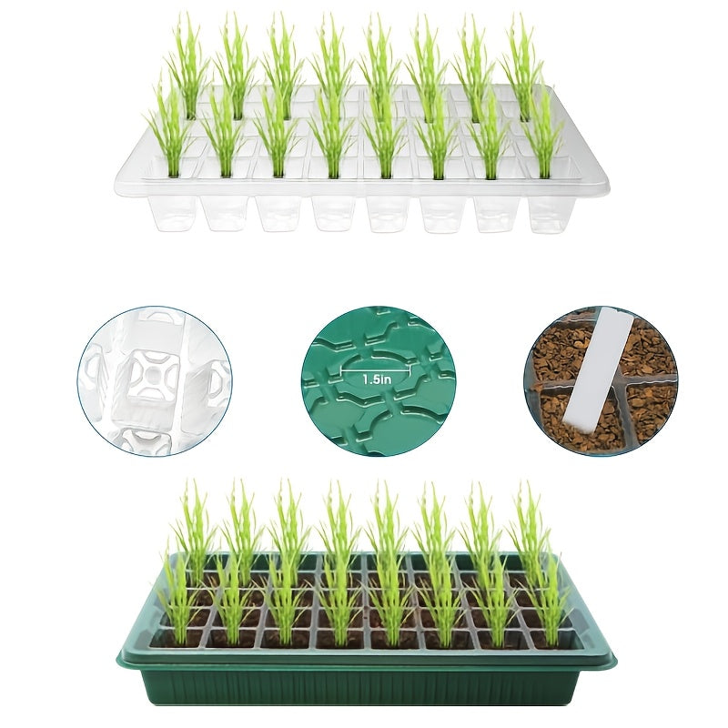2 Packs 80 Cells / 5 Packs 60 Cells Seed Starter Tray with Grow Light, Seed Starting Kit, Timed Seed Tray, Adjustable Brightness & Humidity, Greenhouse & Garden Seed Planting, Indoor Plant Grow Light