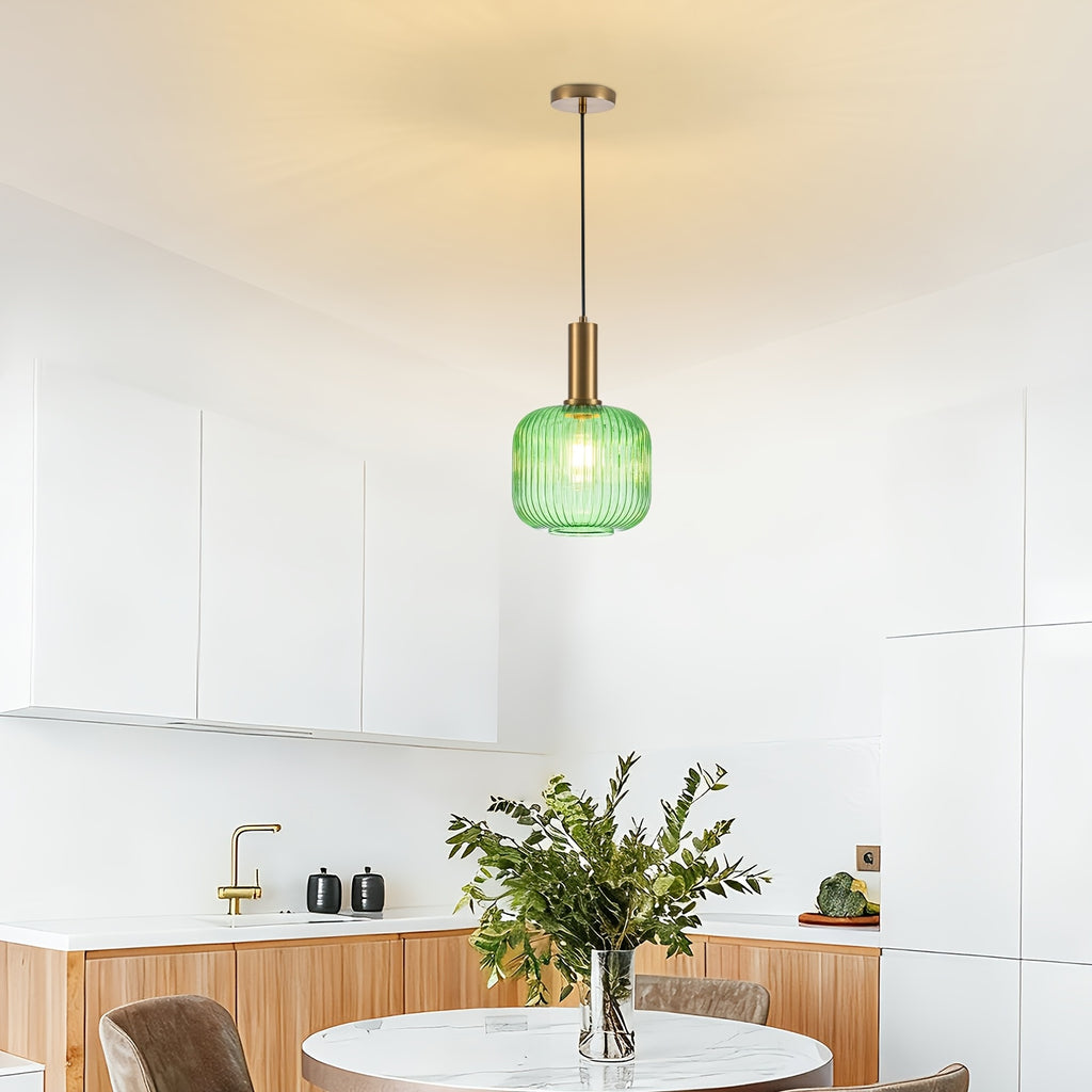 Single-Pack Amber Pendant Light, Compatible with E26 Screw-in 3-Color Bulb, Metal Base Glass Shade Height-Adjustable Ceiling Light, Vintage Kitchen Island Pendant Light Two Colors Optional, for Room Lighting, Hotel Decoration
