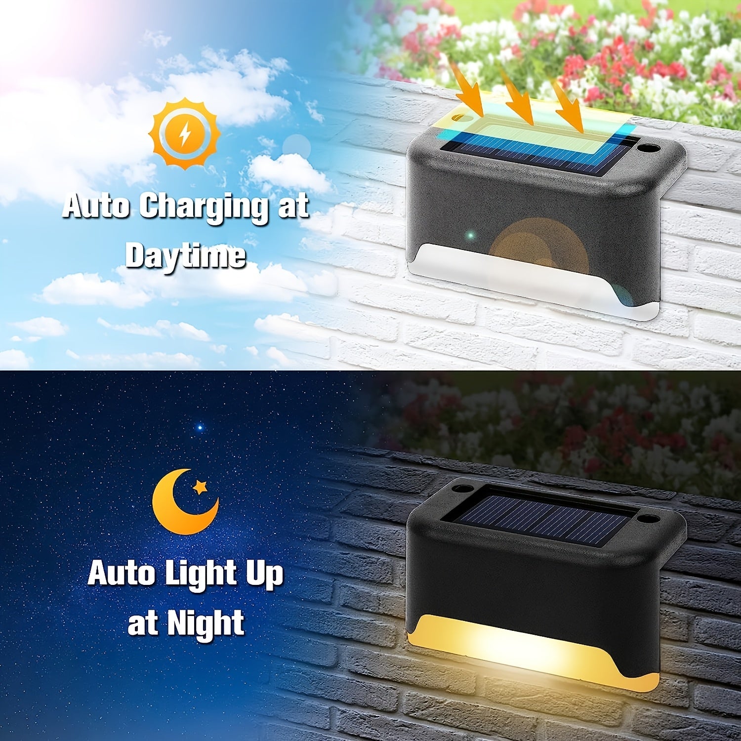 32/16/8/4 Pack Solar Outdoor Courtyard Light - Waterproof LED Warm White Landscape Lighting, Durable Matte Metal Finish, Auto On/Off Solar Light, Perfect for Stairs, Steps, Fences, Courtyards and Pathways, Sturdy Structure