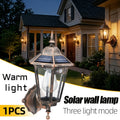 Solar Wall Light with Wall Mount Dusk to Dawn Sensor, Automatic On/Off, Outdoor Awning Garage Porch, Solar Light | Vintage Style | Suitable for Garden, Courtyard, Path, Walkway Decoration, Unique Gardening Gift for Easter, Valentine's Day