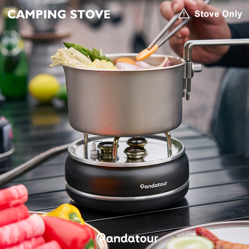 Pandatour Outdoor 3-Burner Camping Stove - Portable Gas Stove with Trigger Ignition, Ideal for Backpacking, Picnic & Road Trips (Gas Canister Not Included), Camping Stove | Compact Stove | Trigger Ignition