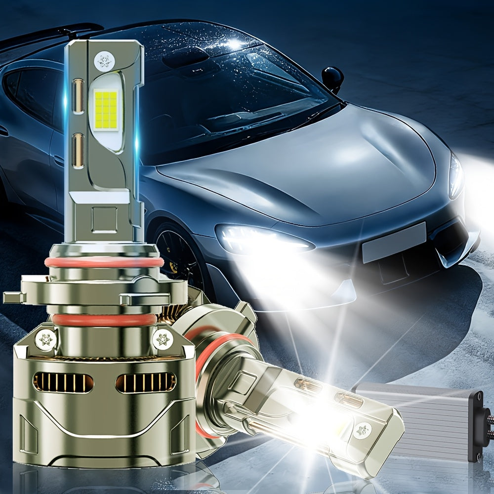 2PCS Super Bright LED Headlight Bulbs 51200LM, 300W High Power 7500K, for Motor Vehicles 9005/HB3, 9006/HB4, H11/H9/H8, H4/9003, H1, H7/H18, 9012/HIR2 Aluminum, Improves Night Driving Safety, External Driver