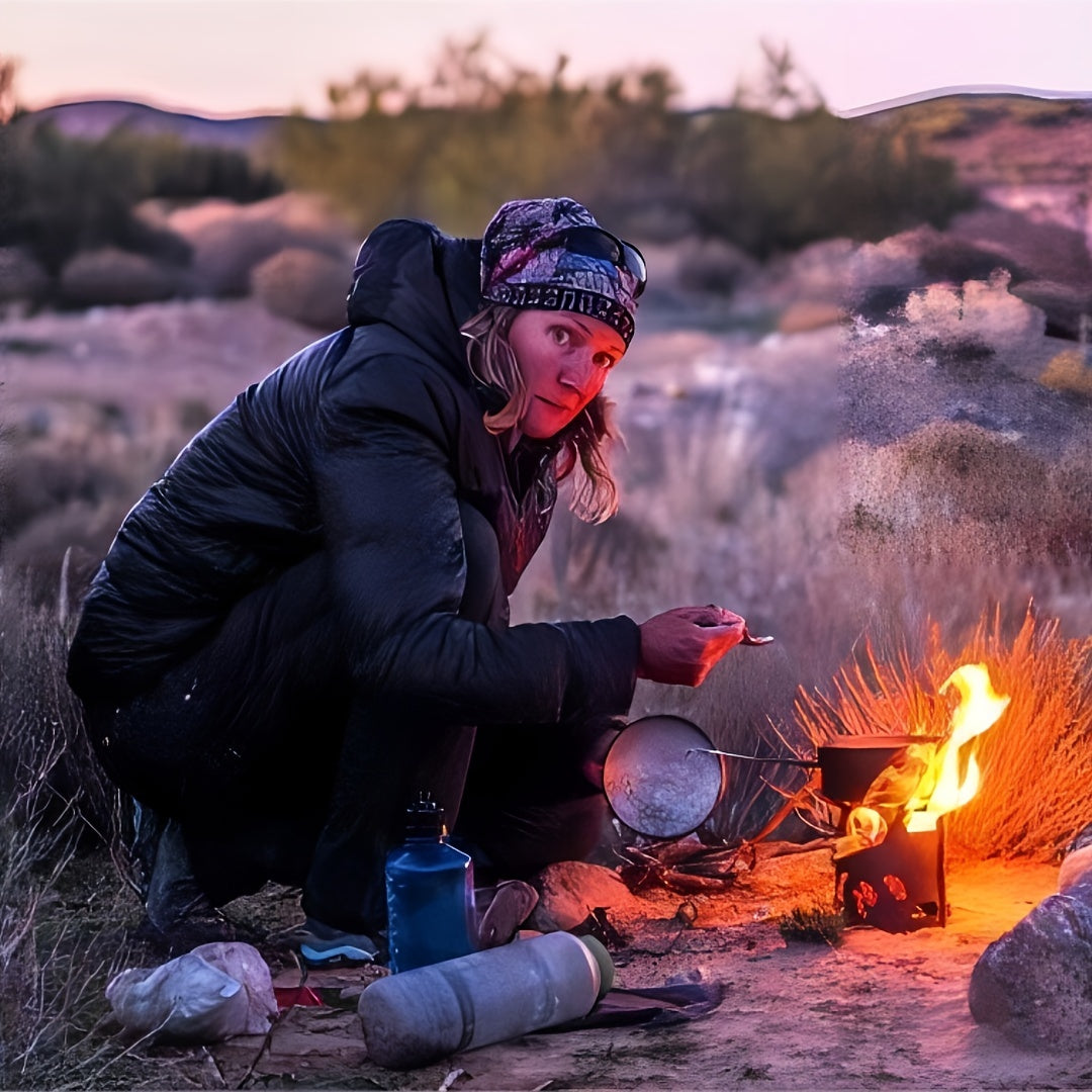Lightweight Stainless Steel Portable Camping &amp; Hiking Stove and Grill - Ideal for 1-2 People, Weighs Less Than 100g, No Electricity Needed, Perfect for Outdoor Adventure