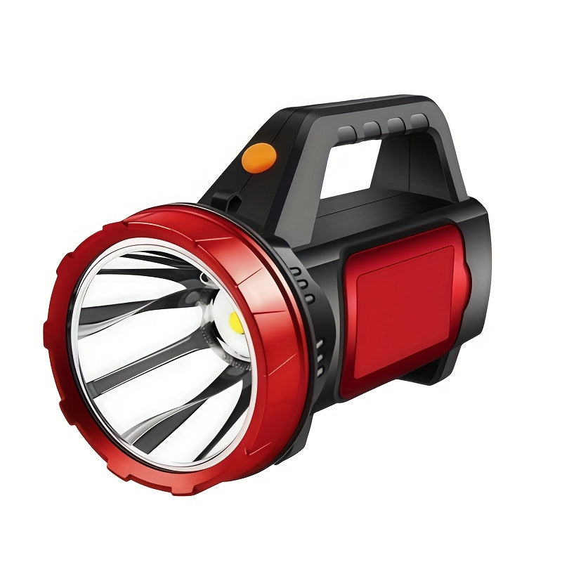 High-power LED camping spotlight - ultra-bright portable USB rechargeable flashlight, Christmas gift, handheld emergency flashlight with COB side light, suitable for outdoor activities, hiking, patrol, and picnics