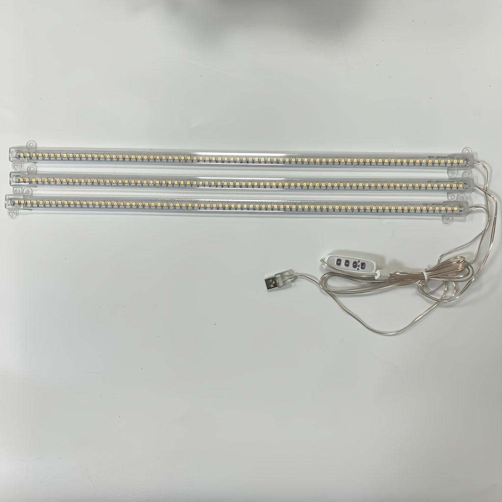Hard Strip Warm White 50CM Plant Grow Light, USB Powered 3000K Indoor Grow Lamp, Cabinet Lighting for Flowers, Plants, Greenhouse & Hydroponic System