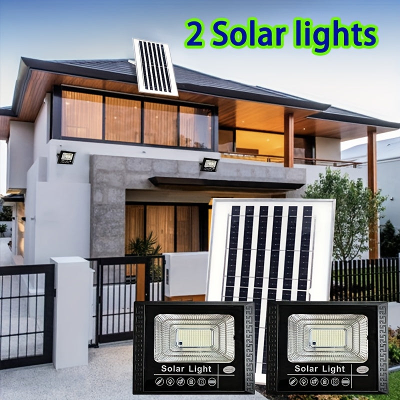 Outdoor Lighting, Solar Light, Decorative Light, Floodlight, Exterior Wall Light, Halloween Decoration, Two Lights, One Solar Panel, Suitable for Holiday Decoration, Christmas, Outdoor Lighting, Shed, Garden, Garage, Pathway, Lawn, Courtyard