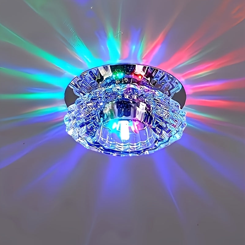 1-Piece Modern Crystal LED Ceiling Light Fixture - Semi-Flush Mount, Easy Installation, Metal Material, 85V-265V Working Voltage, Suitable for Hallway, Stairs, Kitchen, Café - Ideal Choice for Restaurants, Hotels, Malls, and Cafés