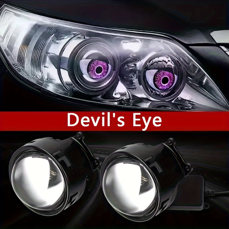 1 Piece / Pair Truck New Upgraded 33 Pattern Evil Eye Expression Decorative Light, 9-36V Compatible with Motorcycles, SUVs, Gifts, Party Decorations, DIY Personalized Car Ornament