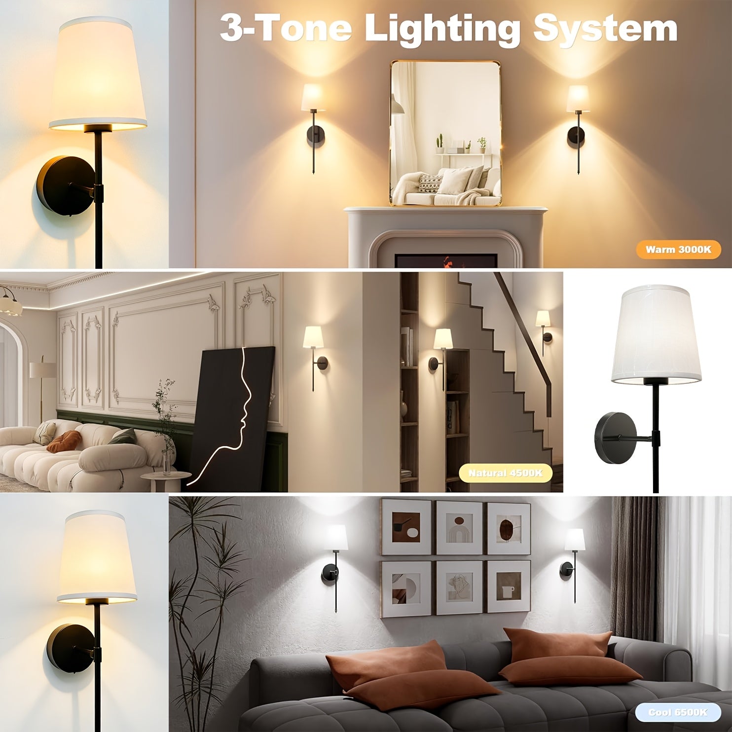 Battery Operated Wall Light, Black Rechargeable Wall Light with Dimmable Removable Bulb and Remote Control, Wireless Wall Light Suitable for Bedroom, Living Room, Hallway Home Decor, Suitable for Bedroom, Living Room, Home
