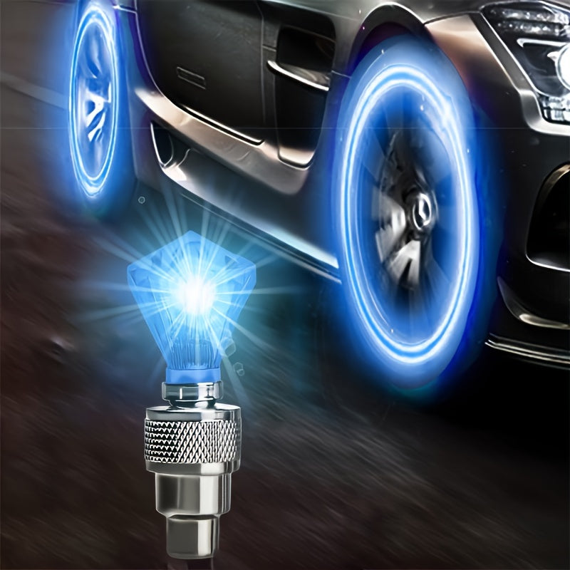 Kubidupi 4/8/16pcs Car Wheel Valve Stem Galloping Horse Light Fire Wheel Breathing Light Motorcycle Tire Valve Explosion-Proof, Sunproof & Waterproof, Red & Blue