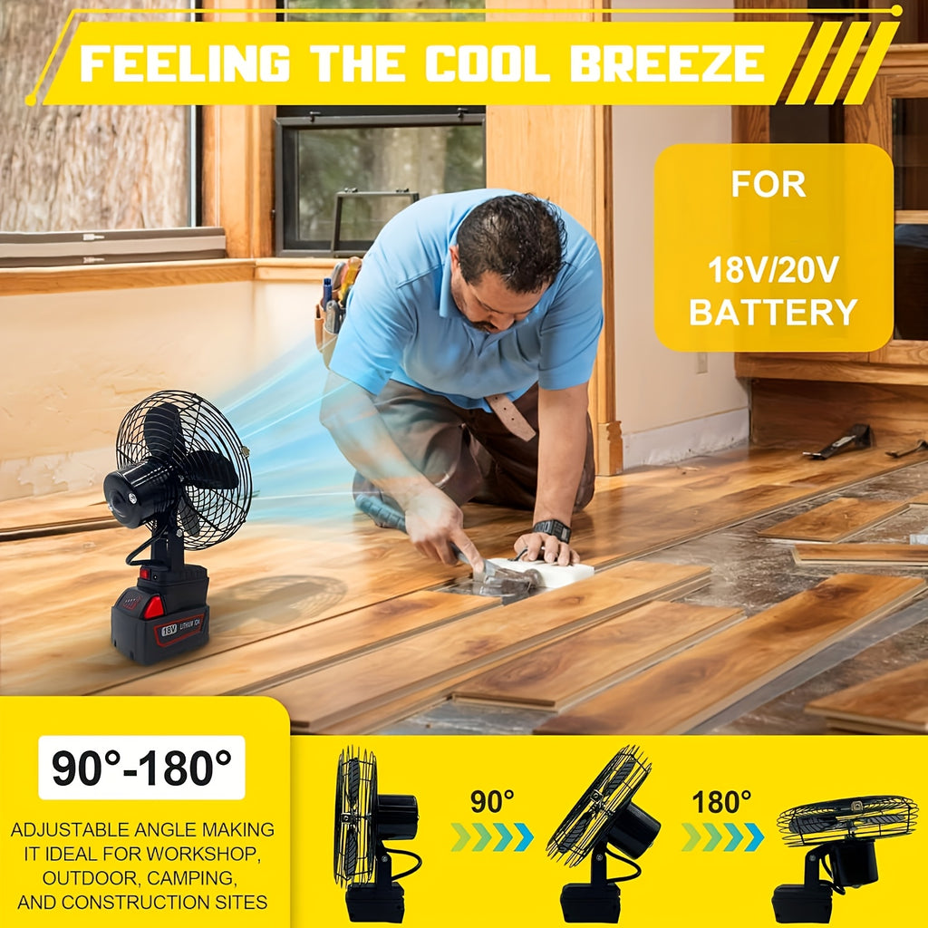 Portable RV Fan, Cordless Fan with Low Voltage Protection, Dual USB Ports (No Battery), Ideal for RV Kitchen Use