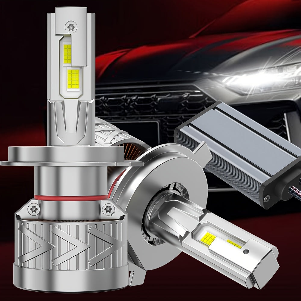 2-Pack Car LED Headlights, 380W High Power, 60,000 Lumens, CAN Bus Interface, Compatible with H1/H11/H9/H8/H4/9003/HB2/H7/H18/9005/9006, 12V/24V Voltage, 6500K Color Temperature, Suitable for All Vehicle Models