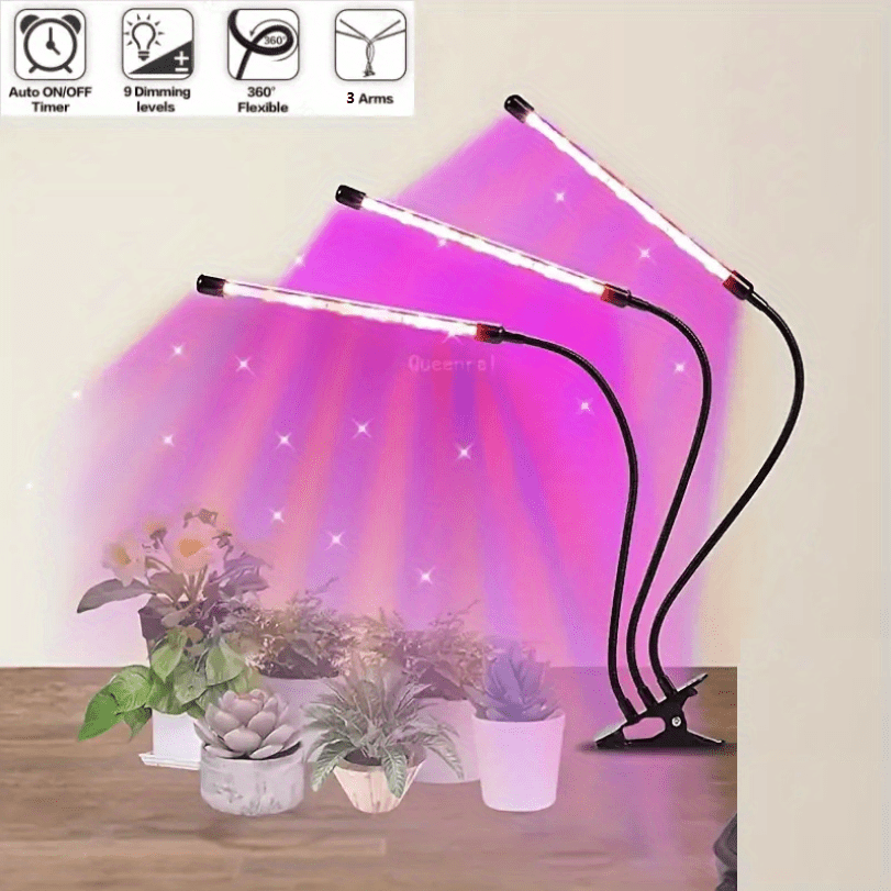 1/2/3/4 Head LED Grow Light, 360° Adjustable Gooseneck, USB Powered, Red & Blue Dual Spectrum, Efficient Full Spectrum Panel, with Adjustable Plant Light and Flexible Rotation - Perfect for Indoor Greenhouse Flowers, Charger Not Included