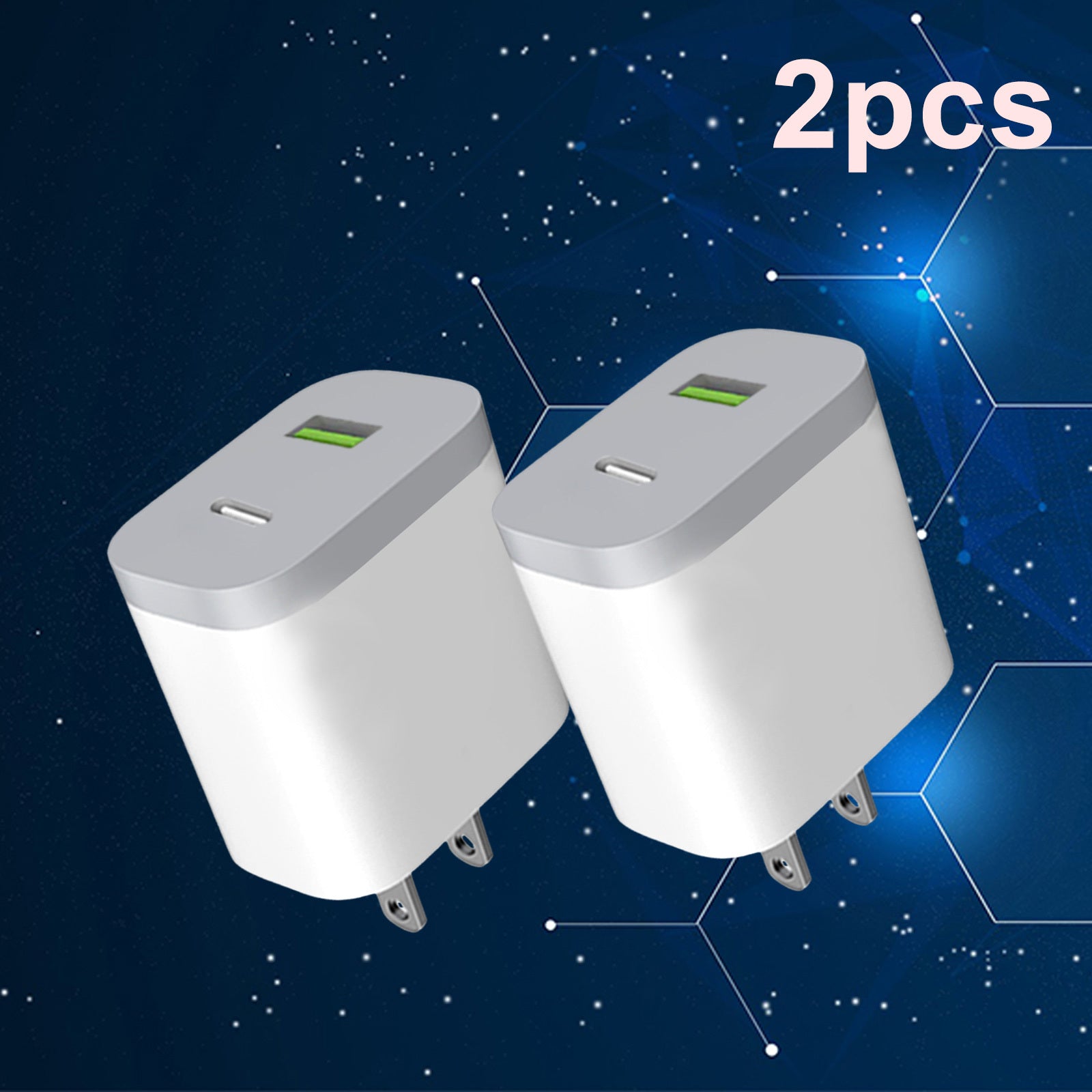 Fast Type-C Charging USB C Wall Charger with Dual Ports for Power Delivery