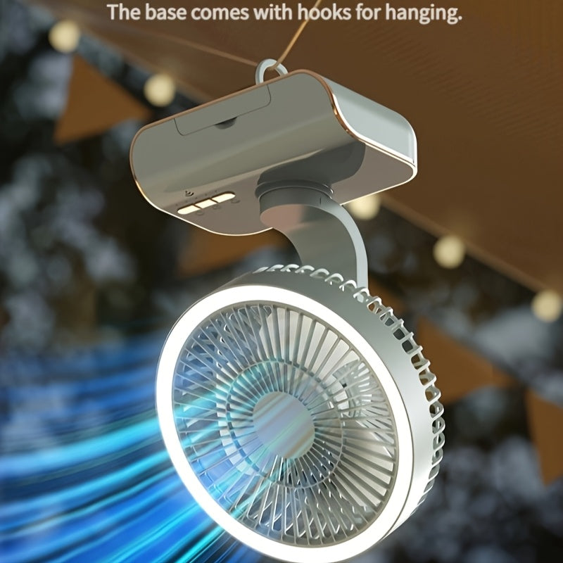 Multifunctional 3-in-1 Fan, Desktop Table Wall Mount Combo Fan, Built-in 2400mAh Battery, USB Rechargeable, Lightweight Portable Design for Home, Office and Dormitory