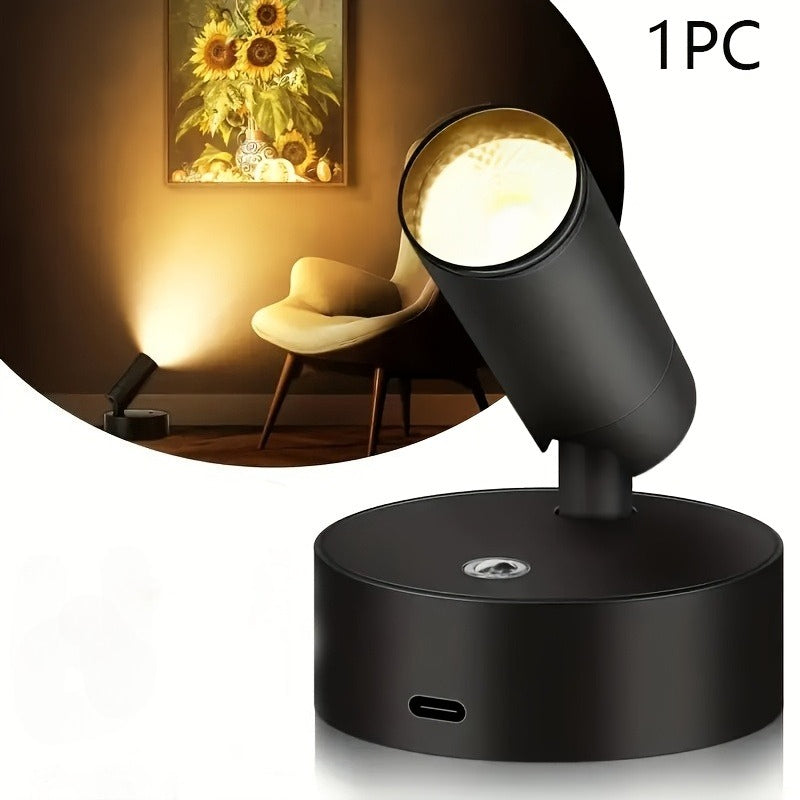 1PC 360° Rotatable Black &amp; White Spotlights — Ideal for Kitchen Island, Entryway, Hallway &amp; Corridor Lighting, Bedside Lamp, Home Decor, Christmas Decoration New Arrival, Can Be Used as Wall Lamp.