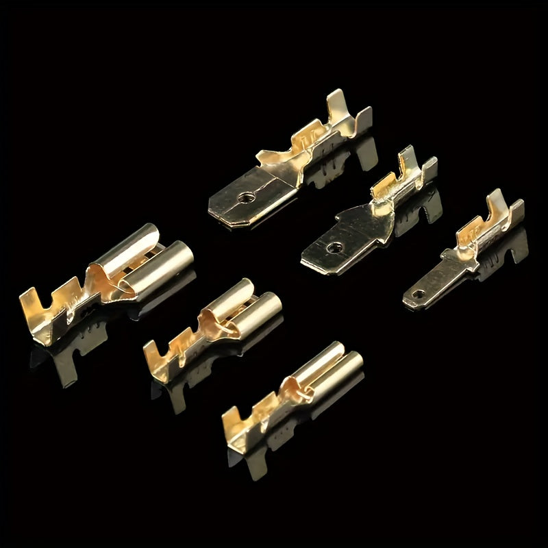 270/360-Piece 2.8mm 4.8mm 6.3mm Plug Spring Female/Male Spade Cold Crimp Terminals with Transparent Insulating Sleeve Connectors – Car Speaker Wire Connector Kit