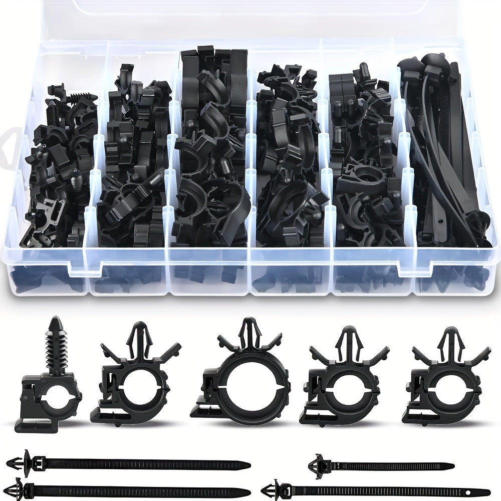 130 Piece Wire Harness Fixed Clip, Corrugated Tube Cable Tie, Cable Clamp, Oil Pipe Harness Bracket, Safe Installation for Honda, GM, Mazda Auto Wire Harnesses, Wire Harness Clamp, Wire Harness Organizer, Harness Sorting Clip
