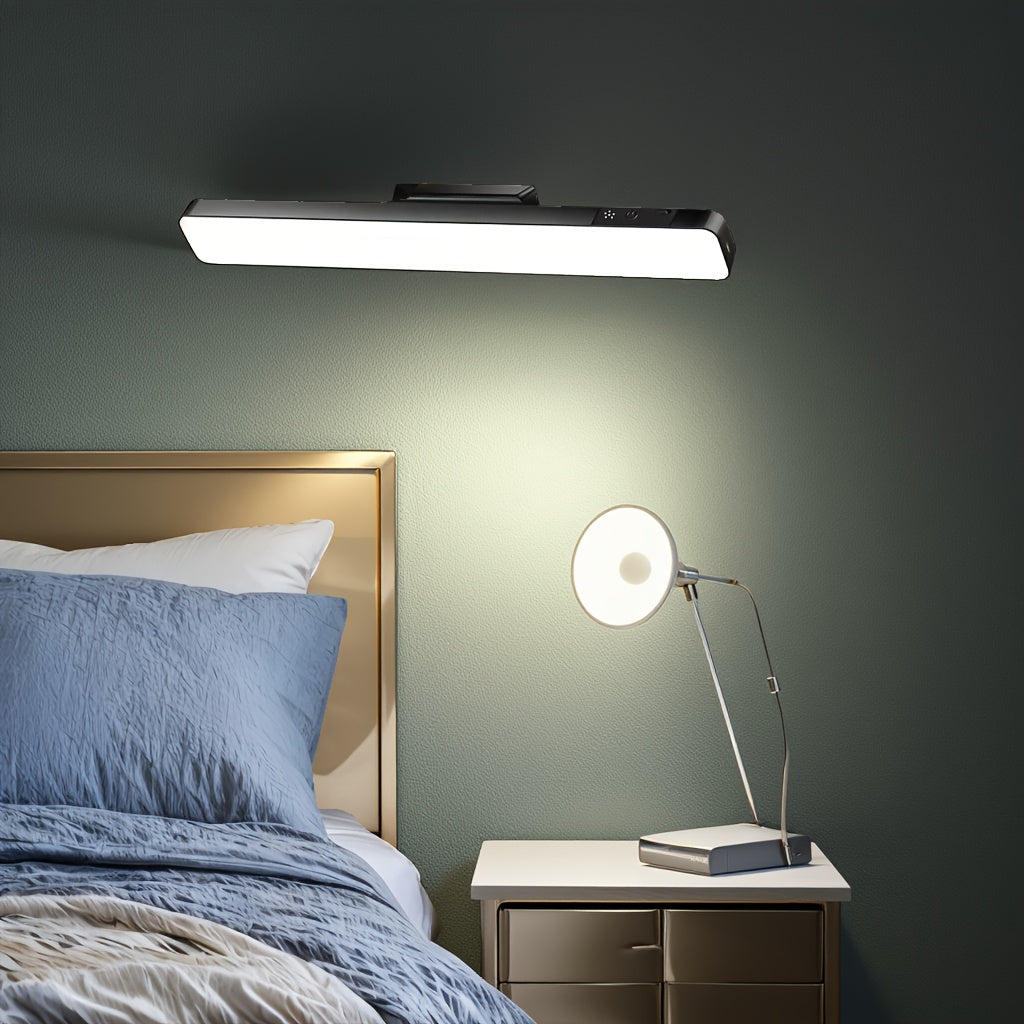 1pc [3-color switching function] college dorm essential, rechargeable magnetic LED tube light, desk/wardrobe/kitchen installation, flicker-free, adjustable brightness