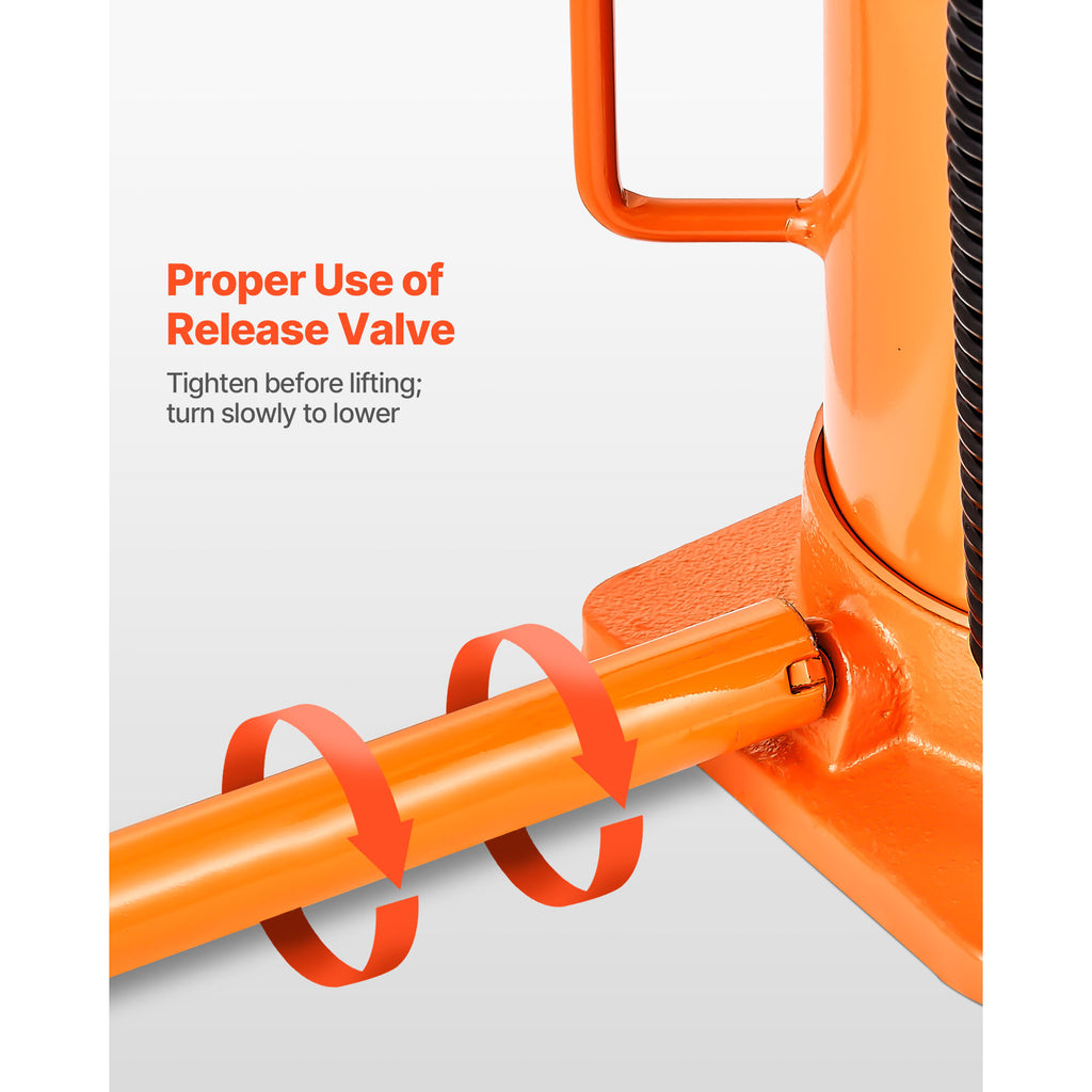 VEVOR Air Hydraulic Jack, 20 Ton (44,092 lbs) Capacity, 10.2-19.5 Inch Lifting Range, Pneumatic/Manual Heavy Duty Welded Jack with Pump, for Car, SUV, Pickup, Truck, RV Repair, Orange